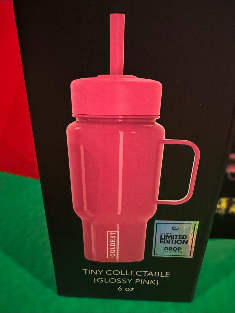 Coldest Glossy Pink Tiny Collectable  Drink Mug with Straw - 6 oz - Picture 6 of 8